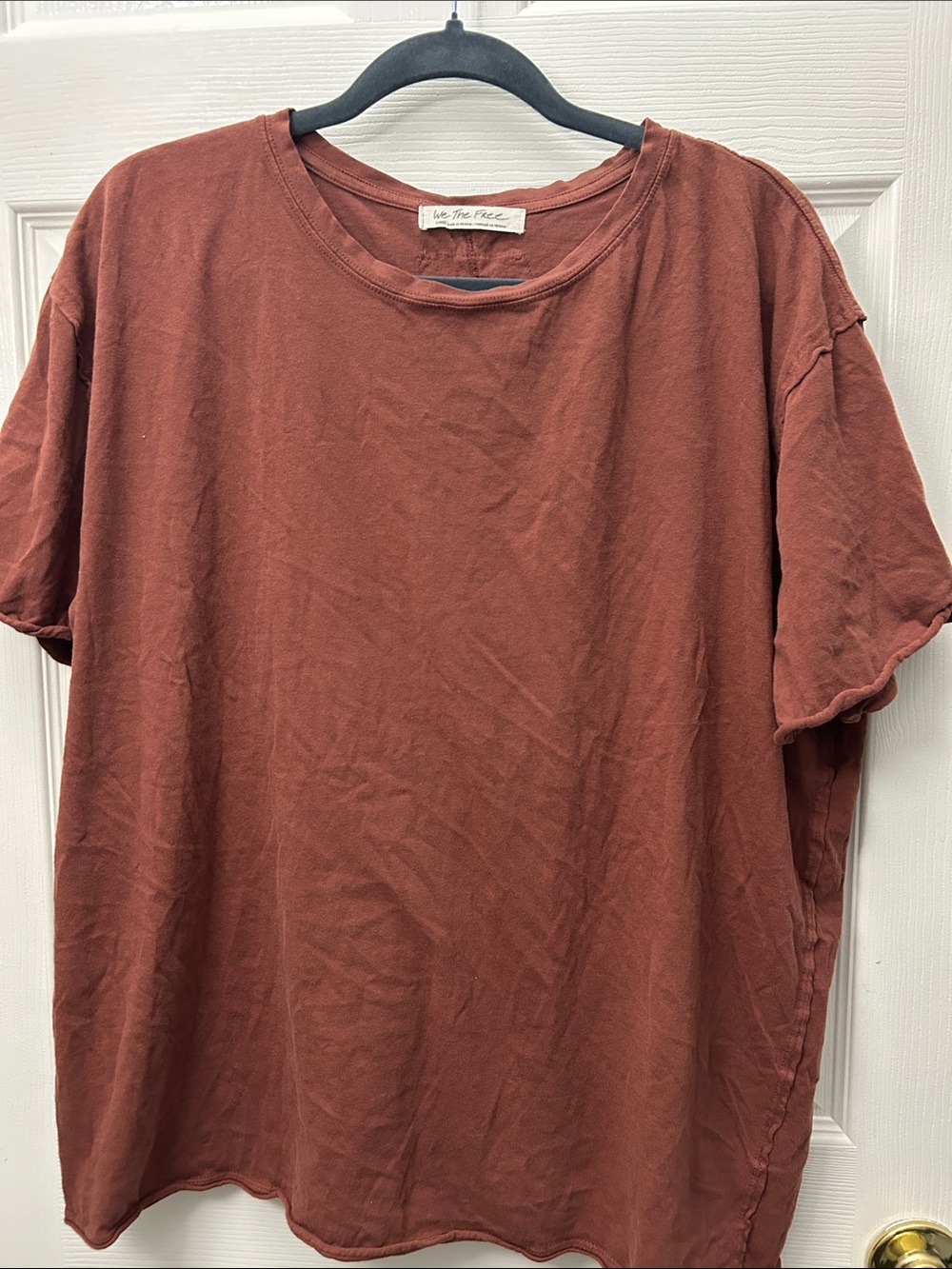 We The Free Short Sleeve Crewneck T-Shirt in Rust Brown